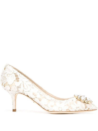 toe cubic lace pumps heel white - DOLCE&GABBANA - BALAAN 2