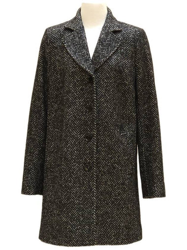 Women s Herringbone Classic Coat Black Gray - DOLCE&GABBANA - BALAAN 1