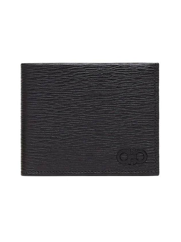 Gancini Half Wallet Black - SALVATORE FERRAGAMO - BALAAN 1