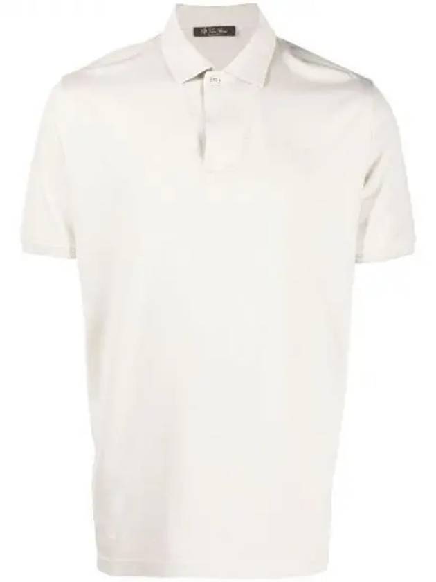 Loro Piana White Cotton Silk Polo Shirt - LORO PIANA - BALAAN 1