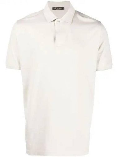 Loro Piana White Cotton Silk Polo Shirt - LORO PIANA - BALAAN 1