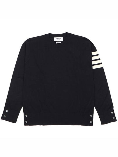 4 Bar Armband Classic Merino Wool Knit Top Navy - THOM BROWNE - BALAAN 2