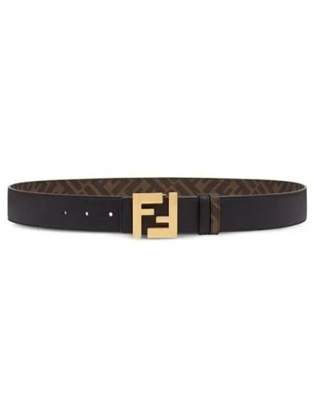 FF Buckle Pattern Reversible Leather Belt Black - FENDI - BALAAN 2