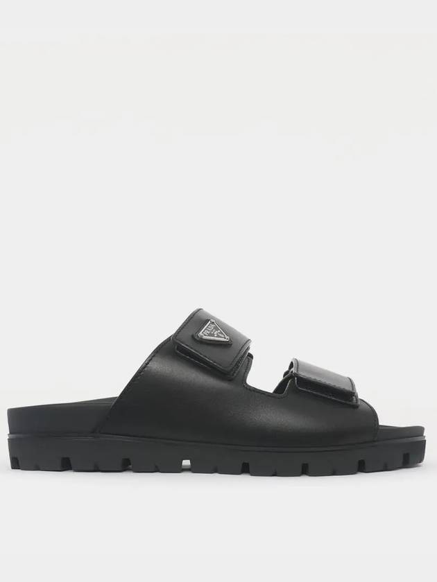 Strap Leather Sandals Black - PRADA - BALAAN 2