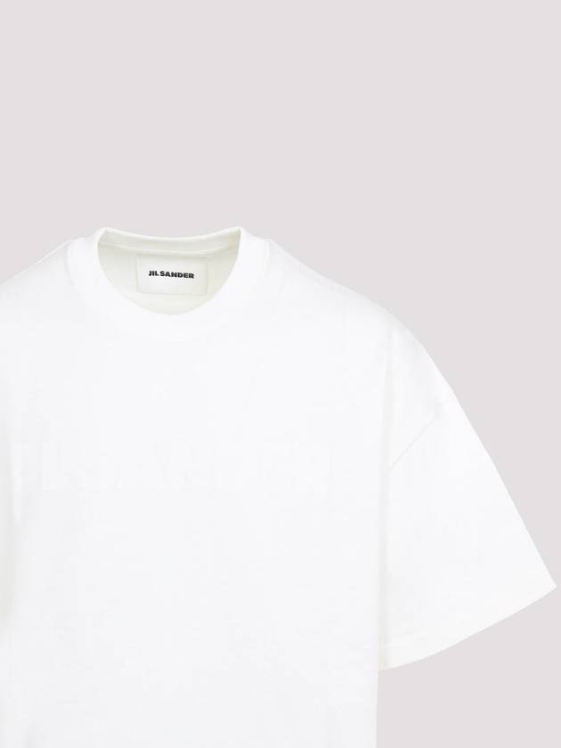 Logo Print Short Sleeve T-Shirt White - JIL SANDER - BALAAN 4