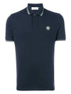 Men's Two Line Wappen Patch Cotton Short Sleeve Polo Shirt Navy - STONE ISLAND - BALAAN 2