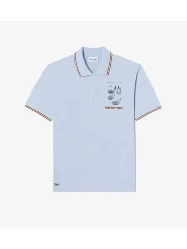 Men s RENE DID IT FIRST Graphic Polo Light Blue - LACOSTE - BALAAN 1