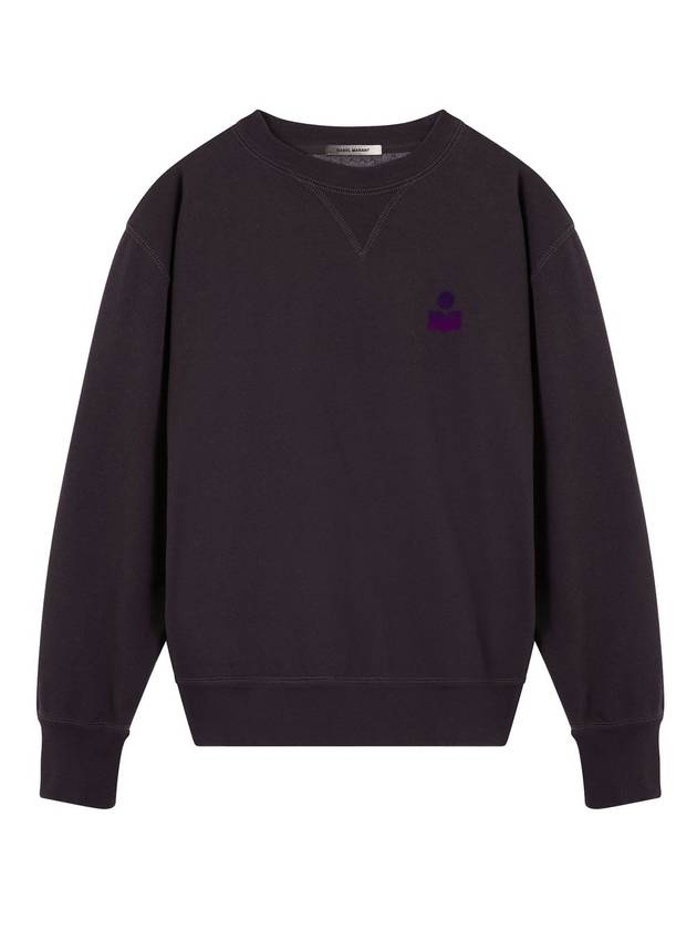 Mike Velvet Logo Sweatshirt Faded Night - ISABEL MARANT - BALAAN 1