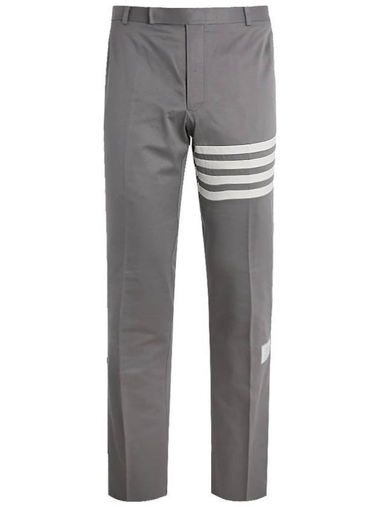 Diagonal Unconstructed Chino Straight Pants Grey - THOM BROWNE - BALAAN 1