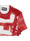 T-Skinzy Distressed Short Sleeve T-Shirt Red - DIESEL - BALAAN 4