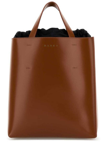 Museo Small Leather Tote Bag Brown - MARNI - BALAAN 2