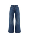 Women's Washed Mid-Rise Flare Denim Jeans Blue - BOTTEGA VENETA - BALAAN.