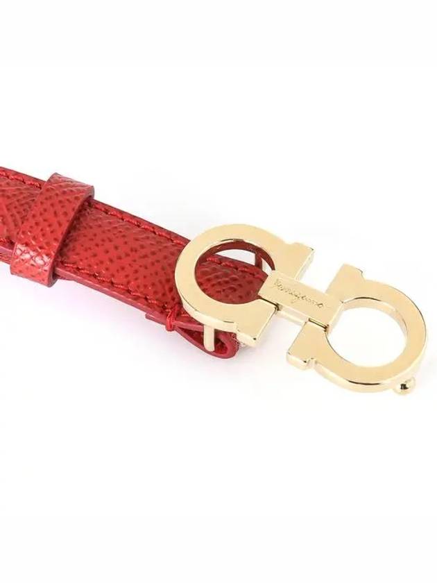 Gancini Leather Belt Red - SALVATORE FERRAGAMO - BALAAN 5