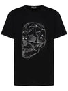 Skull Print Short Sleeve T-Shirt Black - ALEXANDER MCQUEEN - BALAAN 1