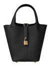 Picotin Rock 18 Tote Bag Black Gold - HERMES - BALAAN 1