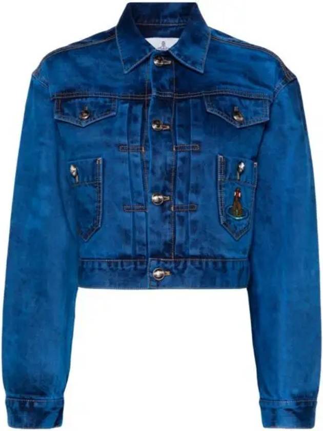 Marlene Crop Top Denim Jacket Blue - VIVIENNE WESTWOOD - BALAAN 2