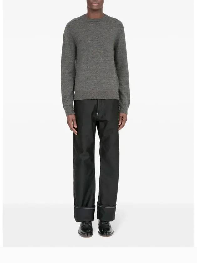 Elbow Patch Crew Neck Knit Top Charcoal - MAISON MARGIELA - BALAAN 4