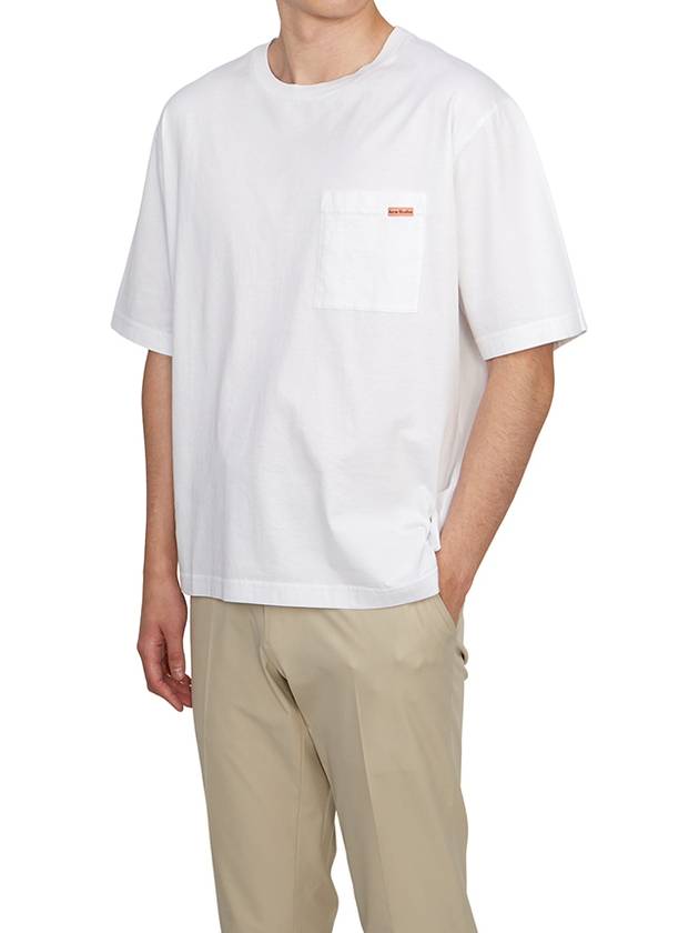 Logo Patch Short Sleeve T-Shirt White - ACNE STUDIOS - BALAAN 5