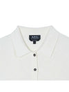 Danae Ribbed-Knit Polo Shirt Ecru - A.P.C. - BALAAN 4