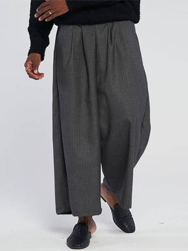 Wide Skirt Baggy Pants Dark Grey - TENER - BALAAN 1