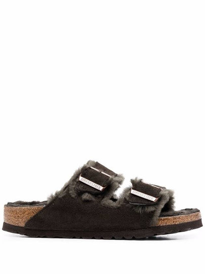 Arizona Shearling Medium Sandals Mocha - BIRKENSTOCK - BALAAN 2