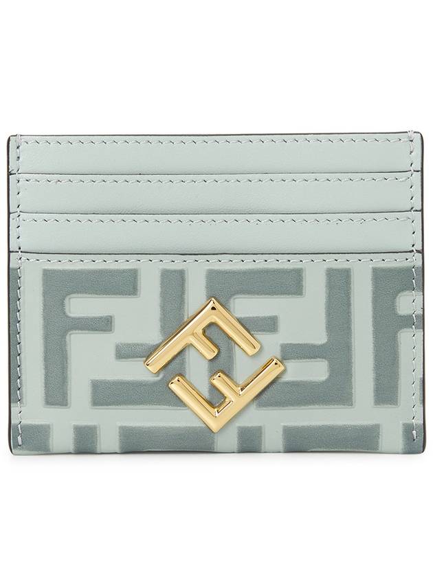 FF Diamonds Leather Card Wallet Light Blue - FENDI - BALAAN 2