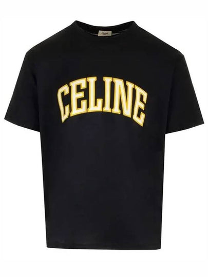 Loose Cotton Jersey Short Sleeve T-Shirt Black - CELINE - BALAAN 2