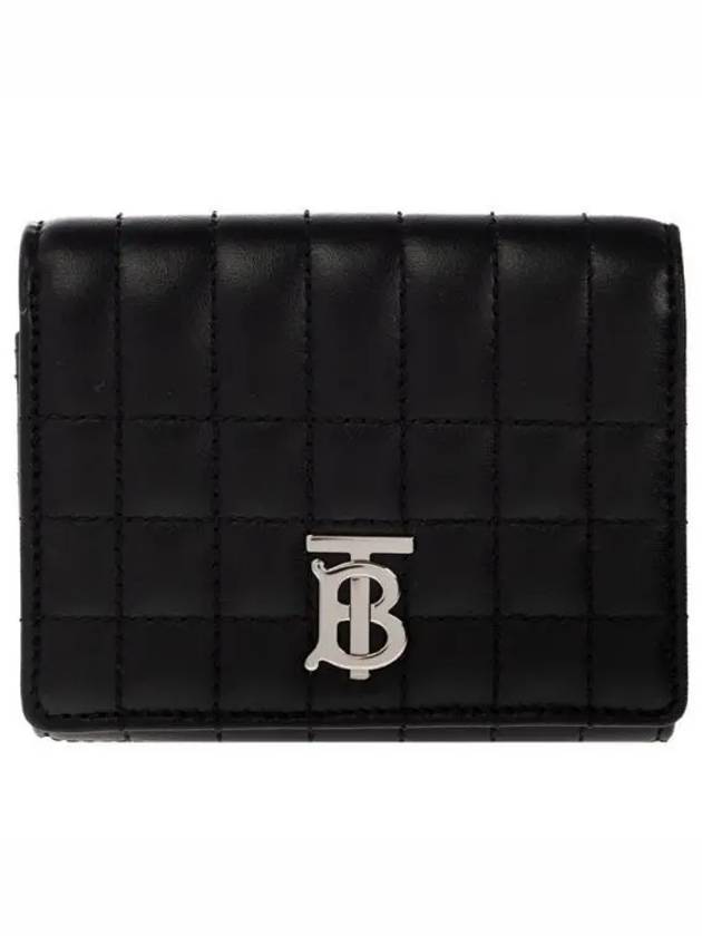 Lola Folding Small Quilted Leather Card Wallet Black Palladium - BURBERRY - BALAAN 2