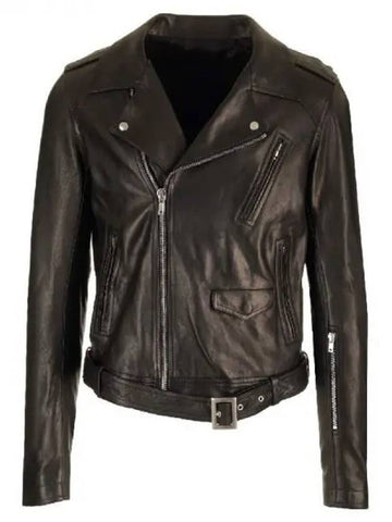 Rick Owens Black Leather Biker Jacket 271381 - RICK OWENS - BALAAN 1