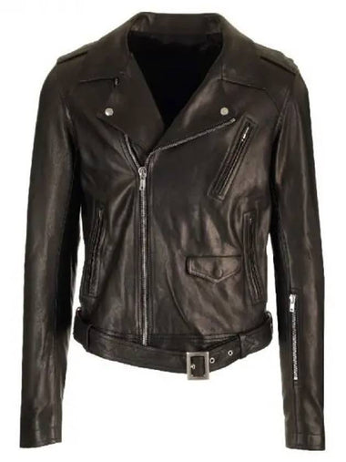 Rick Owens Black Leather Biker Jacket 270025 - RICK OWENS - BALAAN 1