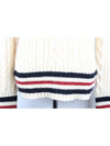 Aran cable RWB turtleneck knit 4 105 - THOM BROWNE - BALAAN 3