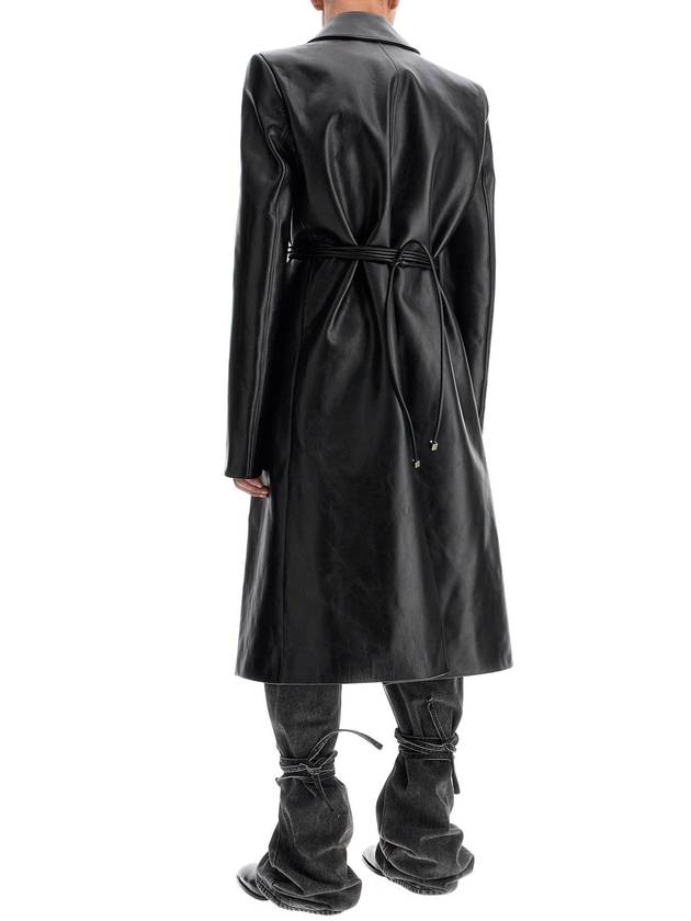 Hem leather single coat black - ALEXANDER MCQUEEN - BALAAN 4