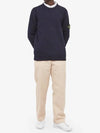 Wappen Patch Crew Neck Wool Knit Top Navy - STONE ISLAND - BALAAN 6