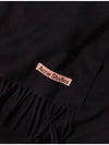 Logo Wool Fringe Scarf Black - ACNE STUDIOS - BALAAN 5