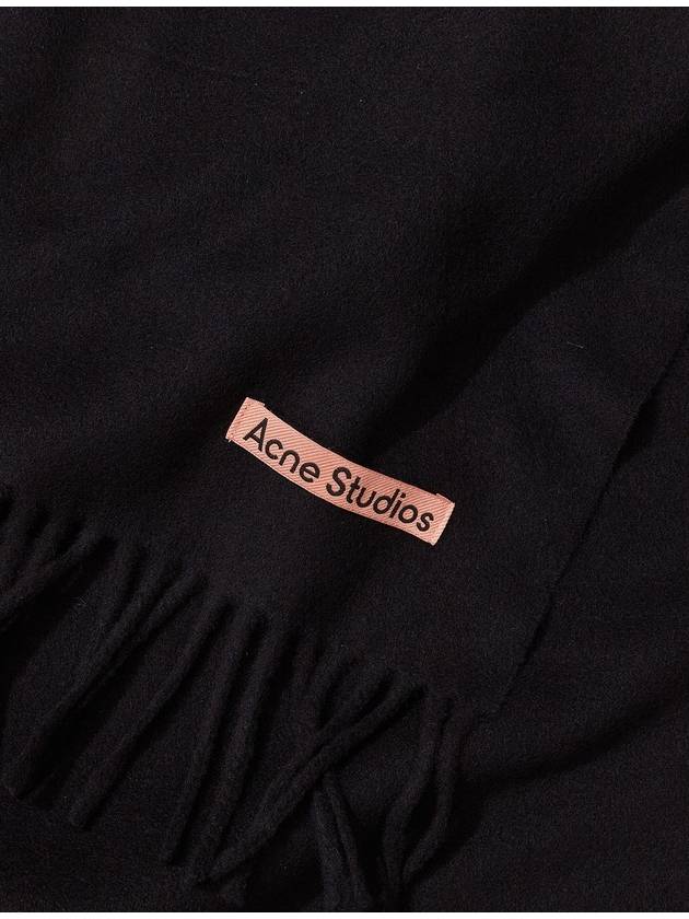 Logo Wool Fringe Scarf Black - ACNE STUDIOS - BALAAN 5