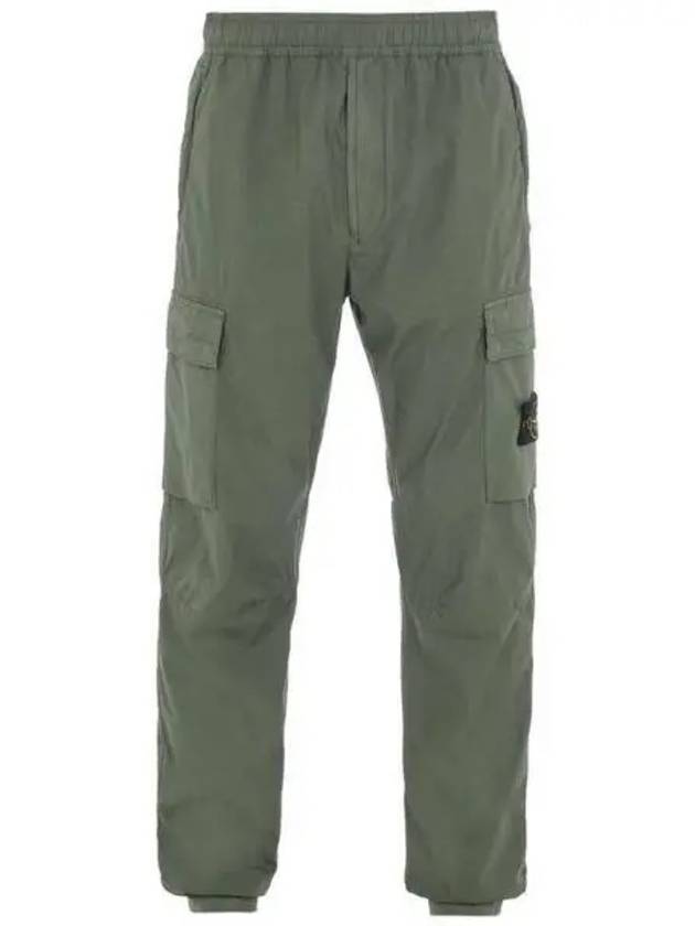 Stretch Cotton Tela Paracadute Cargo Straight Pants Dark Green - STONE ISLAND - BALAAN 2