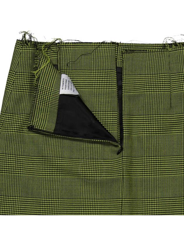 Vetements Ladies Neon Yellow Check Mini Tailored Skirt, Size Small - VETEMENTS - BALAAN 3