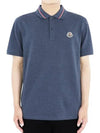 Men s Logo Patch Polo T Shirt Dark Blue 8A00021 89A16 794 - MONCLER - BALAAN 1