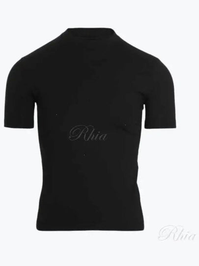 Super Tight Shiny Fitted Short Sleeve T-Shirt Black - BALENCIAGA - BALAAN 2