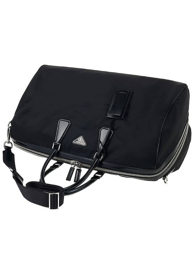 Re-Nylon Brushed Leather Duffel Bag Black - PRADA - BALAAN 2