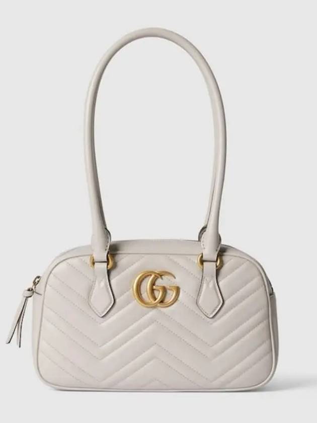 GG Marmont Leather Small Top Handle Shoulder Bag Light Grey - GUCCI - BALAAN 2