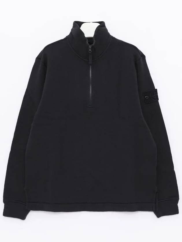 Ghost Piece Half Zip Up Knit Top Navy - STONE ISLAND - BALAAN 4