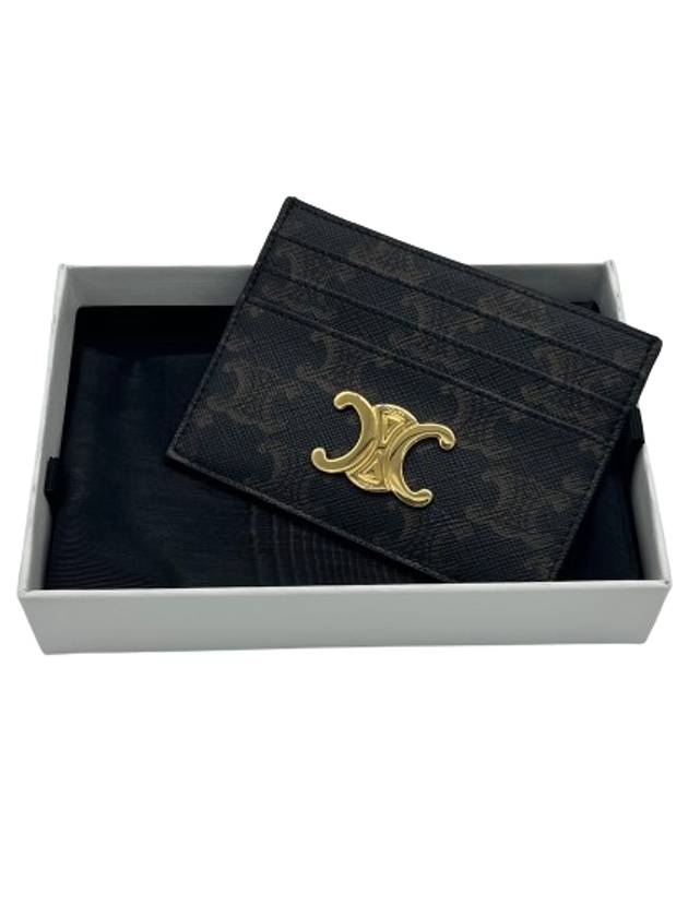 Triomphe Canvas Card Holder Tan - CELINE - BALAAN 1