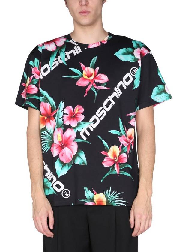 Floral Print T-Shirt 071020401555 B0040178659 - MOSCHINO - BALAAN 2