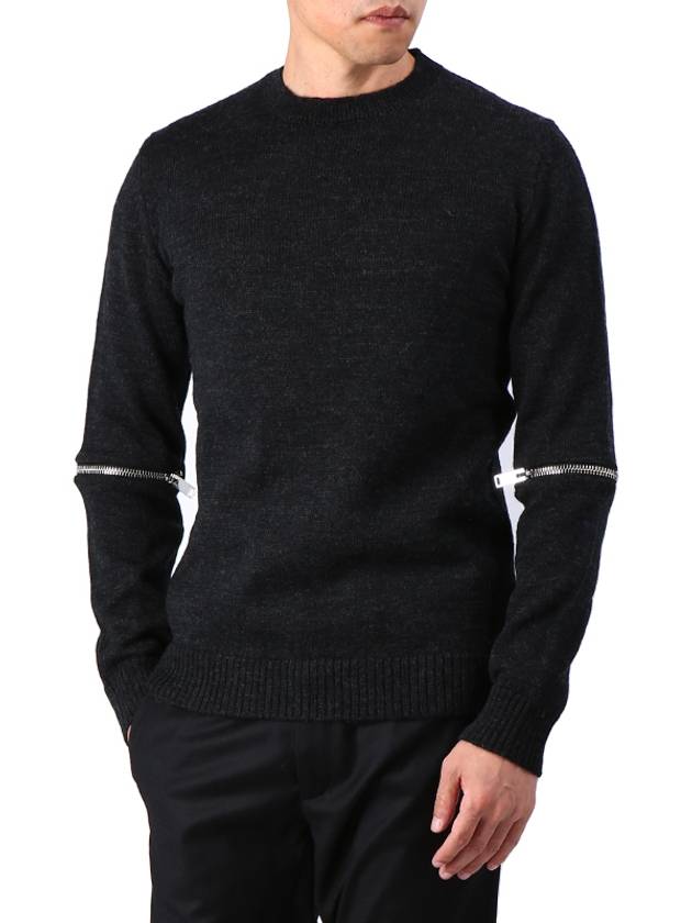 LHD704A LD750A 8990 Elbow zipper round neck knit - LES HOMMES - BALAAN 1