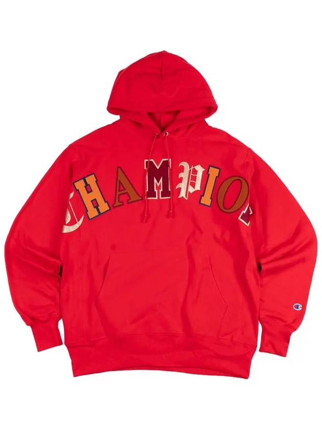 Reverse Weave PO Old English Lettering Men s Hoodie Red GF68 Y07986 2WC - CHAMPION - BALAAN 2