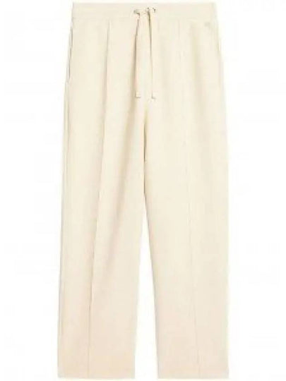 Elastic Waist Viscose Wool Straight Pants Ivory - AMI - BALAAN 2