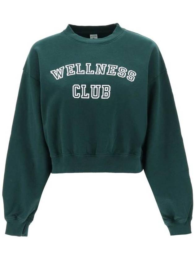 Wellness Club Crop Cotton Sweatshirt Green - SPORTY & RICH - BALAAN 2