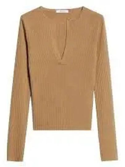 Urlo V-Neck Knit Top Beige - MAX MARA - BALAAN 2