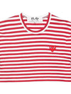 12th Anniversary Red Heart Stripe TShirt AZ T164 051 4 - COMME DES GARCONS - BALAAN 3